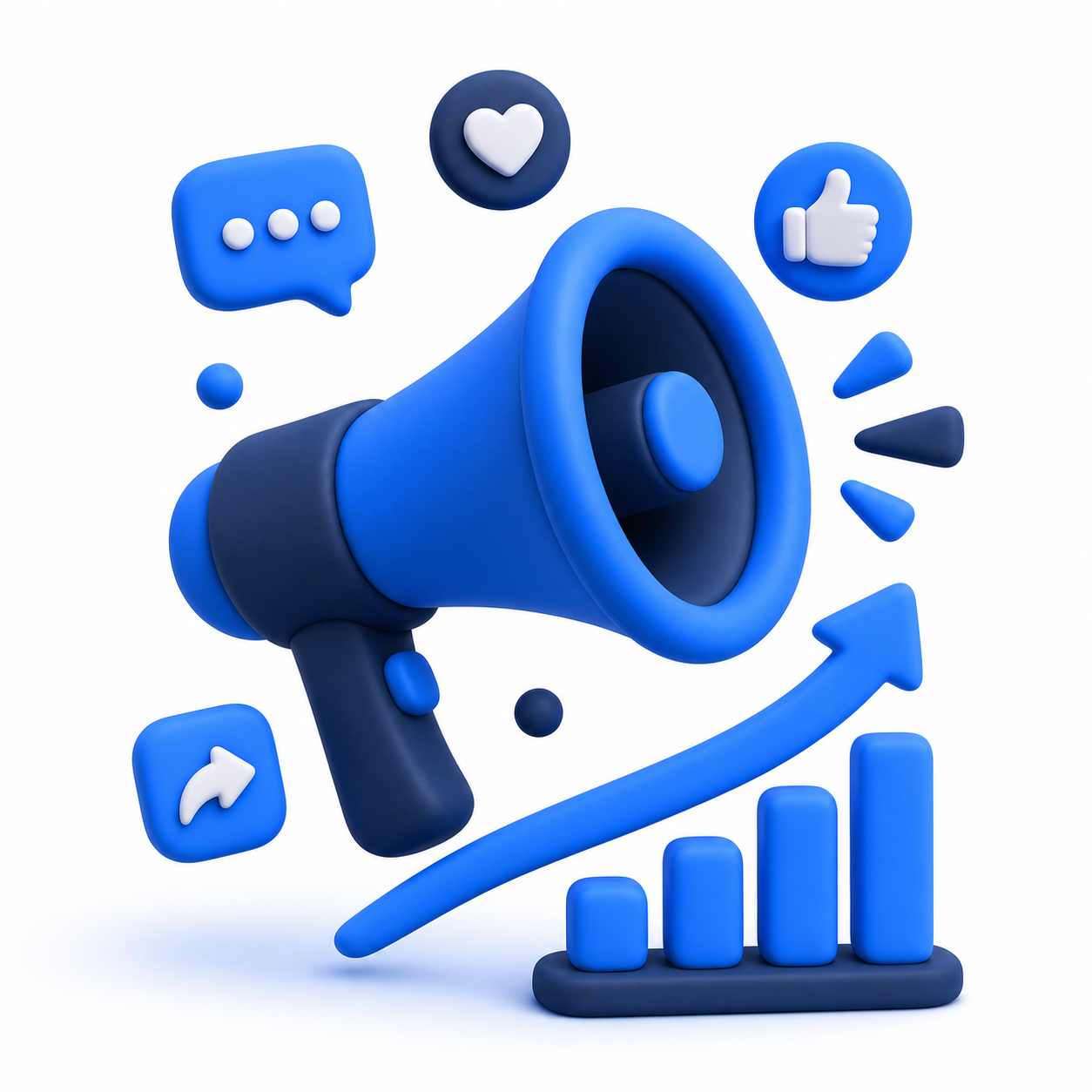 Illustration 3D du marketing digital